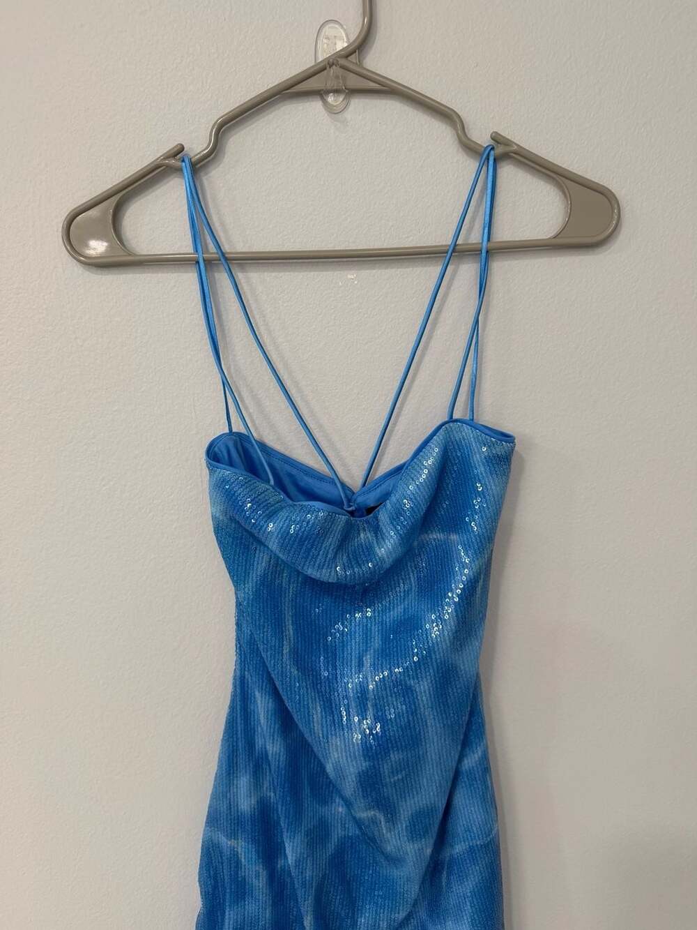 Bershka Sequin Water Print Multi-Strap Backless Mini Dress - Picture 4 of 6